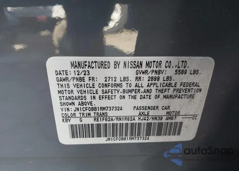 2024 Nissan Ariya Engage z USA, uszkodzony, nr VIN JN1CF0BB1RM737324